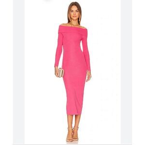 NWT Bardot Off Shoulder Knit Dress Womens Size Large Long Sleeve Stretch Petal